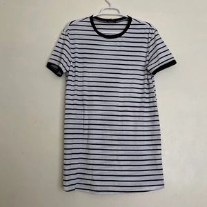 Black and white striped t shirt dress